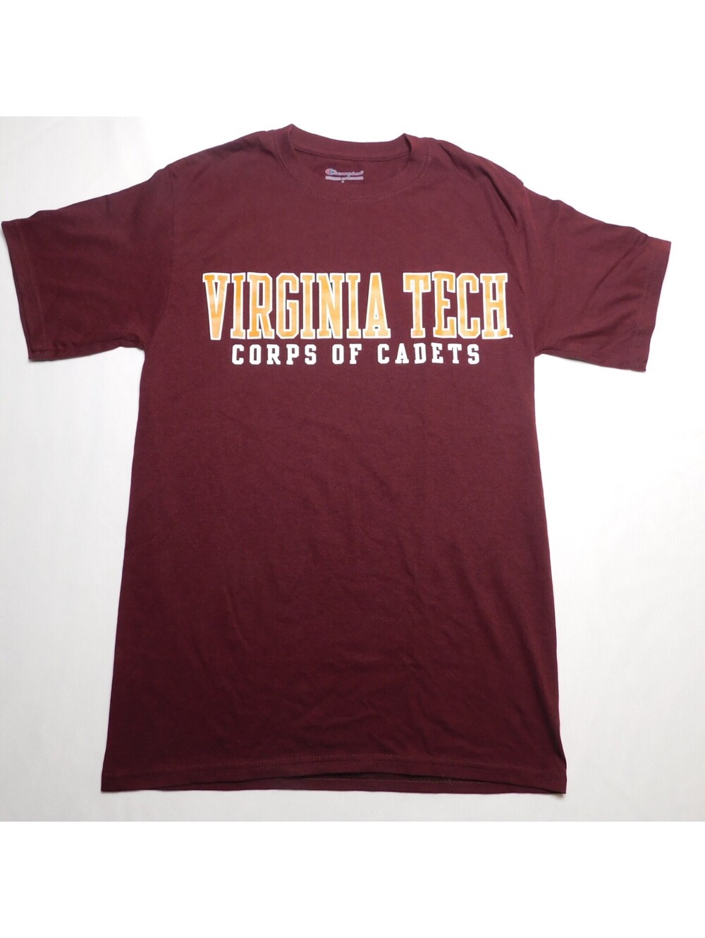 Champion Men's Size S T-Shirt Maroon Virginia Tech Corps of Cadets Hokies NCAA